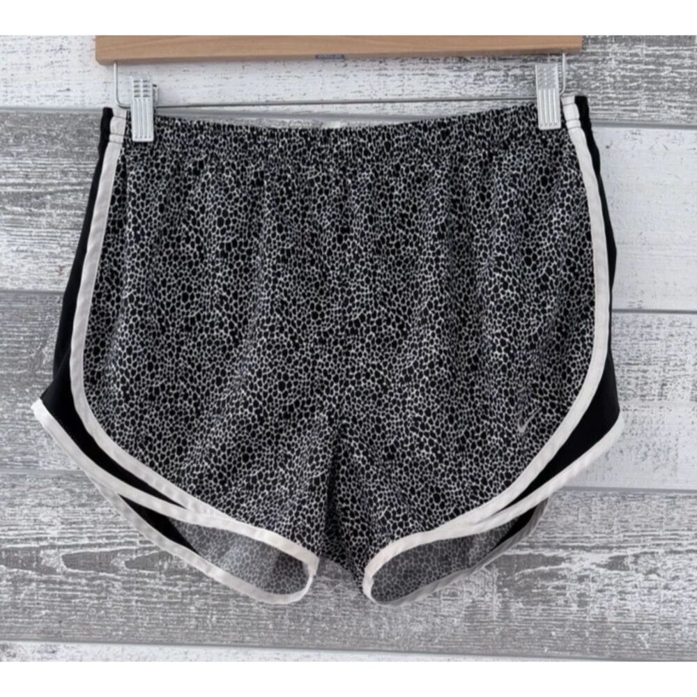 Nike Dri Fit Athletic Running Shorts Women's M Lined Black/White